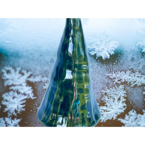 4 Decorative Christmas Trees each a Different Shade of Green/One White - Picture 6 of 9